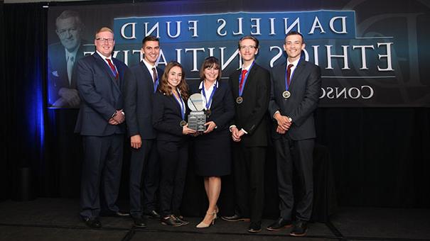 UNC students on the winning team are, from left: Christopher Campbell,Christopher Bristow, Michelle Ellison, Madison Marrs, Evan Adams, and Kendall Ryan.